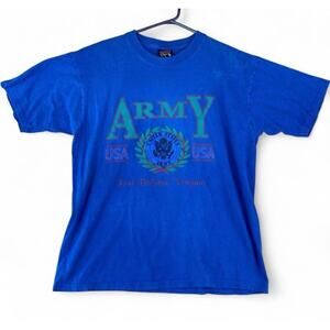 Distressed Army Tee Fort Belvoir Military USA Vintage 80s